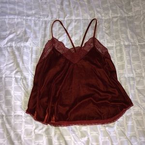Velvet lace tank top